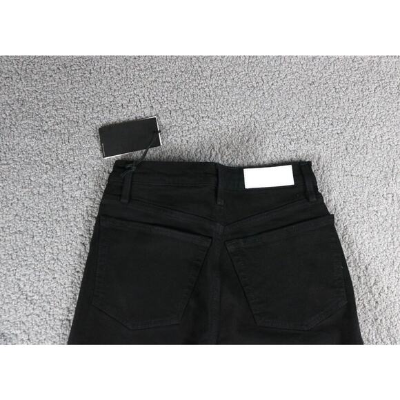 New Re/Done Womens 25 Black Jeans 70s Ultra High Rise Stove Pipe - Picture 4 of 6